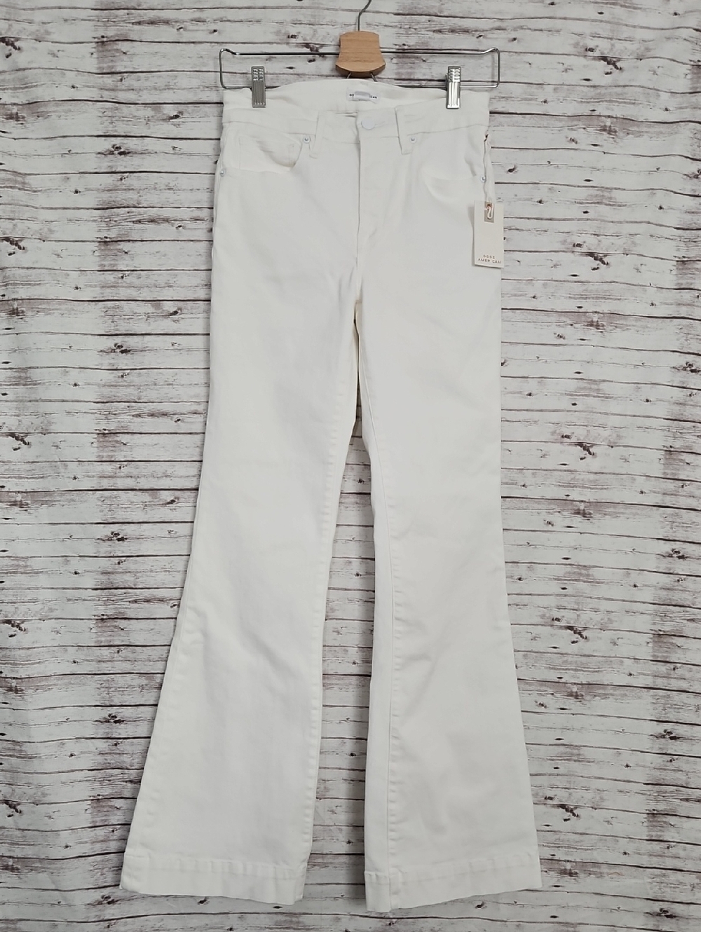 Good American White Flare Jeans - High Rise Wide Leg